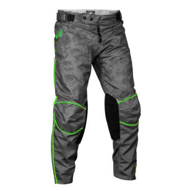 Imagem de Calça de Motocross Infantil Pro Tork Fast , Cinza, Verde, 12