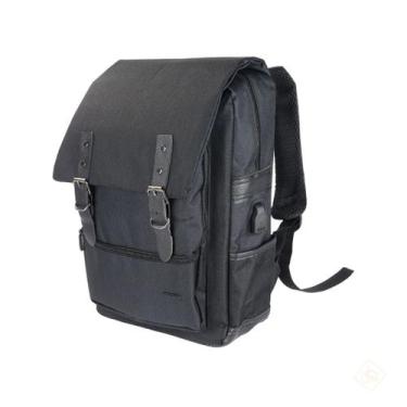 Imagem de Mochila Para Notebook Até 15,6 Com Porta Usb Preta - Vinik
