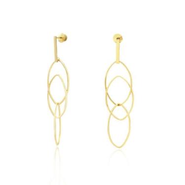 Imagem de Brinco Elos Ovais 6cm em Ouro 18K - Ivan Joias