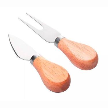 Imagem de Conjunto 4 pçs para Queijo com Bandeja em Bambu e Tábua Ladrilho 20818