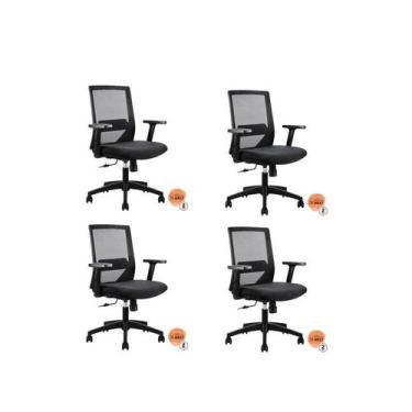 Imagem de Kit 4 Cadeiras Diretor NR17 Office Chicago - Espresso Móveis