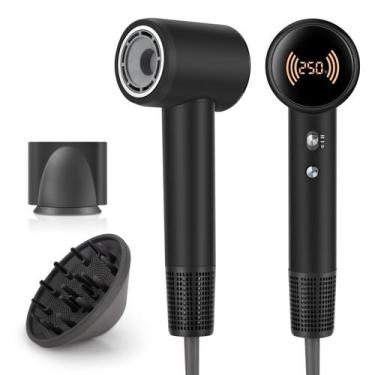 Imagem de Secador de cabelo RuiKeeee Travel com difusor 110000 RPM preto