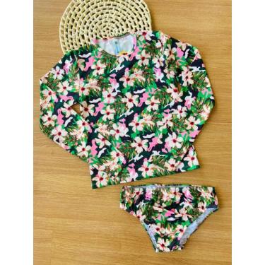 Imagem de Roupa Biquíni Infantil Proteção Solar Conjunto Tubekids Manga Longa Es