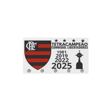 Imagem de Porta Chaves 3D Flamengo Torcedor Futebol Tetra Libertadores, Branco