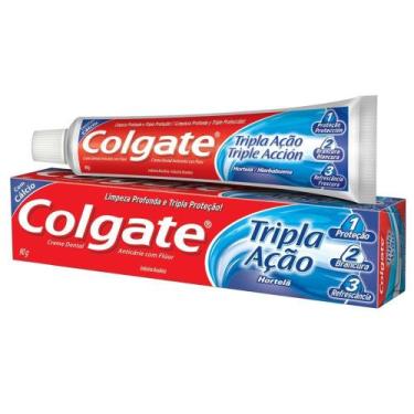 Imagem de Creme dental colgate tripla ação sabor hortelã - 90g - Colgate/palmoli