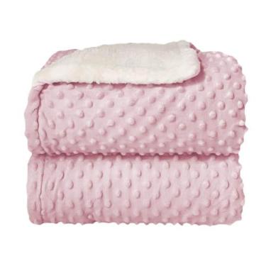 Imagem de Cobertor Laço Bebê Sherpam Dots 90x110cm Rosa Claro, Único, Rosa