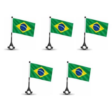 Imagem de Bandeira Do Brasil Para Janela Carro Com Haste Resistente Universal Te