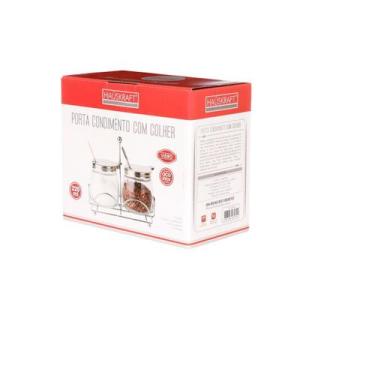 Imagem de Porta Condimentos de Vidro com Colher 220ml - Hauskraft