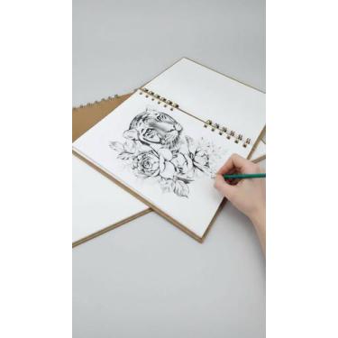 Imagem de Sketchbook A3 Grande 30 Folhas 180g Papel Branco Artista - Congratulat