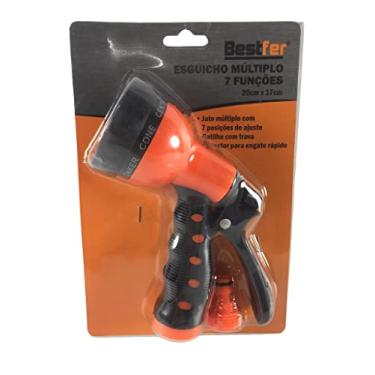 Imagem de BESTFER Esguicho Hidropistola Multifunção P/ Engate Rápido BFH1493 - ABS - 7 Funções - Gatilho Liga/Desliga - Trava Jato Contínuo