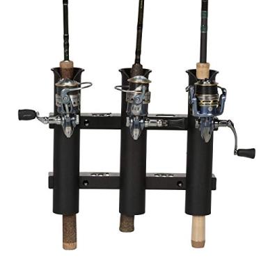 Imagem de Seachoice Rack de 3 varas 89451 – comporta 3 varas de pesca – compartimentos para facas e alicates – preto