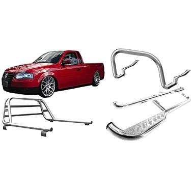 Imagem de KIT QUEBRA MATO+ESTRIB+SANTO ANTONIO SAVEIRO 98/2009 CROMO