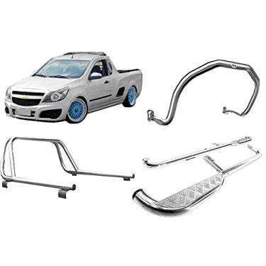 Imagem de KIT QUEBRA MATO+ESTRIBO+SANTO ANTONIO PICK-UP MONTANA CROMO