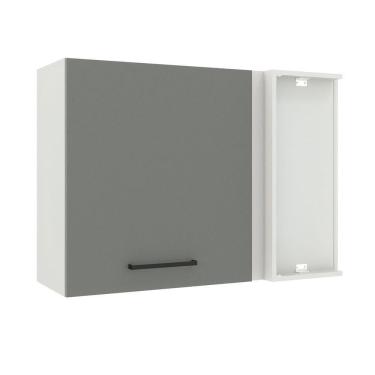 Imagem de Armário Aéreo de Canto Madesa Agata 1 Porta Branco Cinza