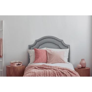 Imagem de Cabeceira Solteiro Provençal Dupla 90x60 Cor Cinza - Tachas Fumê