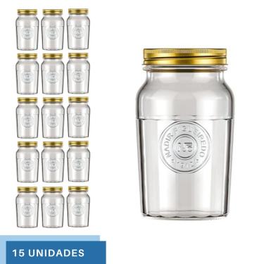 Imagem de 15 Pote Americano Mantimento Café Vidro Vintage 1L Nadir