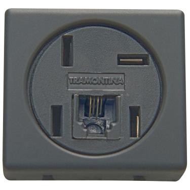 Imagem de Módulo para Tomada de Telefone 4P e RJ11 Tramontina IzyFlat Grafite Tramontina