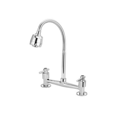 Imagem de Torneira Misturador Cozinha Mesa Gourmet Flexível Luxo 1/4V.