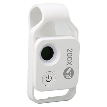 Imagem de Sanpyl Mini microscópio de bolso para telefone 200X, microscópio de bolso para celular com lente CPL, telefone universal com clipe universal para celular para crianças, estudantes, observação de
