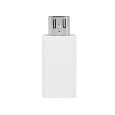 Imagem de Adaptador tipo C para Android, adaptador de transferência tipo C fêmea para micro USB macho, carregamento rápido, proteção tridimensional múltipla (branco)