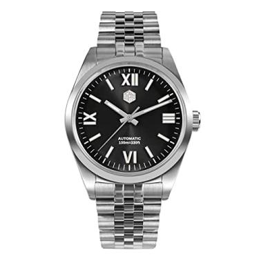 Imagem de Relógios masculinos San Martin SN0050G de luxo com algarismos romanos Sunray Dial Clássico Negócios YN55 Relógios de pulso mecânicos automáticos, Cor 1