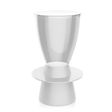 Imagem de Banco | Banqueta Tin Policarbonato Cristal e Branco I'M IN