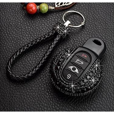 Imagem de CSHU Porta-chaves do carro capa porta-chaves porta-chaves porta-chaves, adequado para Bmw Mini Cooper F56 F55 F54 F60 R55 R56 R59 R60 R61 One S Clubman, preto