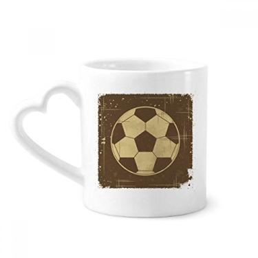 Imagem de Ilustração esportiva de futebol caneca padrão preto café cerâmica copo de coração de vidro