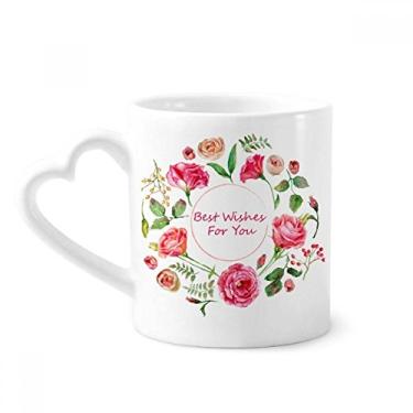 Imagem de Caneca de flores com estampa de rosas vermelhas caneca de café cerâmica copo de coração de vidro