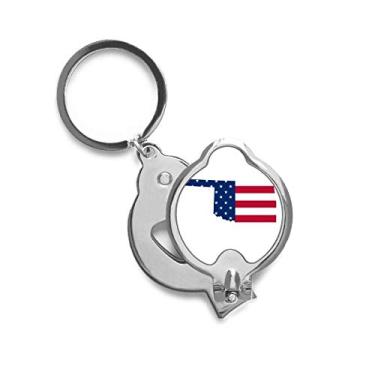 Imagem de Cortador de unhas Oklahoma USA mapa estrelas listras formato bandeira cortador de unhas tesoura de aço inoxidável