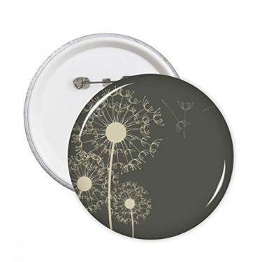 Imagem de Ilustração de flores de dente-de-leão de plantas alfinetes redondos botão emblema decoração acessório 5 peças