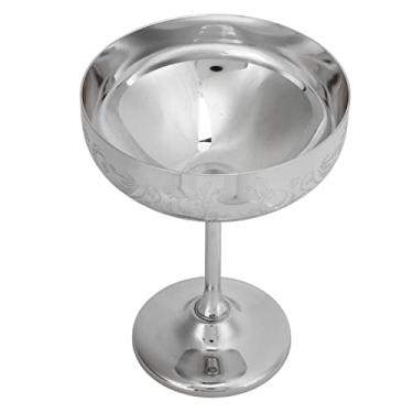 Imagem de Leftwei Taça de vinho tinto, cálice de champanhe de metal com sensação confortável em aço inoxidável 304 (espelho de flor para orelha)