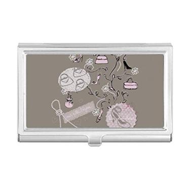 Imagem de Sapatos de salto alto com estampa de bolsa de flores, porta-cartões de visita, caixa de bolso