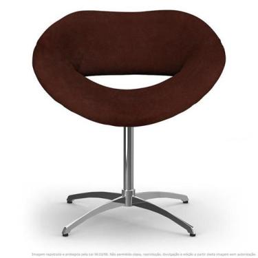 Imagem de Cadeira Beijo Marrom Poltrona Decorativa Com Base Giratória - Clefatos