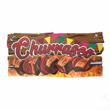 Imagem de Placa Festa Junina Churrasco 48cm x 23cm