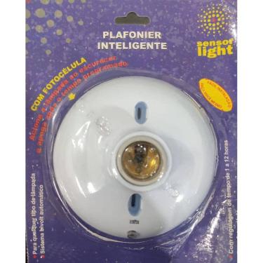 Imagem de Plafon Lampada Com Sensor Fotocelula Temporizado Soquete E27