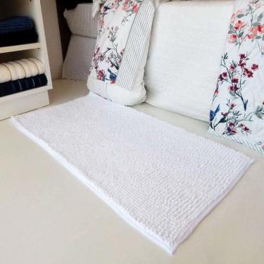 Imagem de Tapete Microfibra Popcorn 50x100cm Antiderrapante Appel Branco