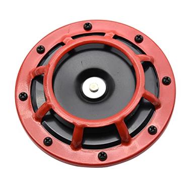 Imagem de Buzina de ar super alta vermelha Hella Super Loud compacta buzina elétrica de tom de explosão 12V 115DB para motocicleta carro 2 peças buzinas de alto-falante kit de buzinas de trem de armazém russo