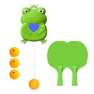 Imagem de Vaveren Raquete e bola de tênis de mesa para suspensão interna, dispositivo de treinamento de brinquedos para pais e filhos, para esportes internos, jogando, 2 raquetes 4 bolas