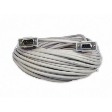 Imagem de YCS Basics DB9 9 Pin Serial / RS232 Cabo de extensão macho/fêmea, Cinza, 100 Ft