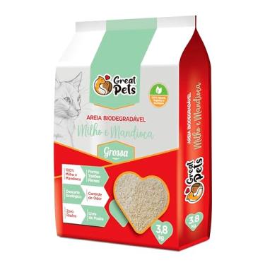 Imagem de Great Pets Areia Higiênica Biodegradável Milho e Mandioca Grossa 3,8kg