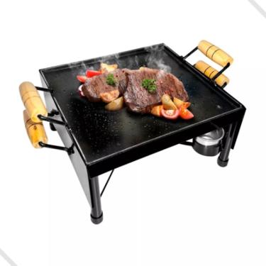 Imagem de Churrasqueira Fogareiro A Álcool Chapa Ferro Multi P/ Mesa
