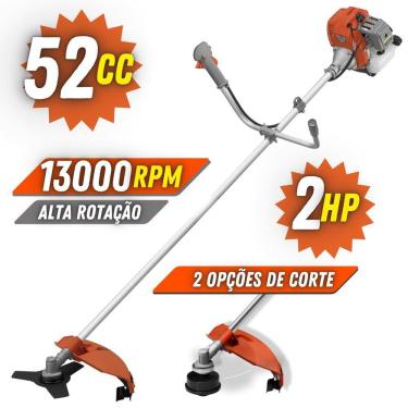 Imagem de Roçadeira Lateral Á Gasolina Tekna RL520ACG2 2T 52cc 2HP 13.000rpm Cortador de Grama Pr...