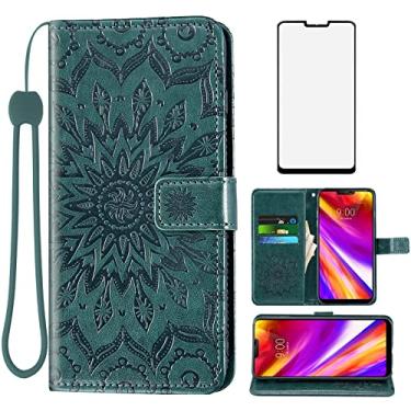 Imagem de Capa de telefone para LG G7 ThinQ carteira com protetor de tela de vidro temperado, capa flip de couro, suporte para cartão LGG7 One G 7 Plus LG7 Fit LG7ThinQ 7G Thin Q G7+ G7thinq LGG7thinq Mulheres