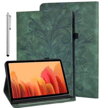 Imagem de ALILANG Capa para Lenovo Tab M9 22.9 cm (TB-310FU, lançado em 2023), capa inteligente à prova de choque em relevo com cartão Solts capa para tablet Lenovo Tab M9 - verde