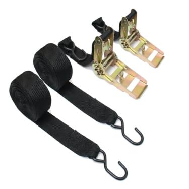 Imagem de 1 Par Fita Cinta Catracada Para Amarrar Carga Rack Bike Com 4,5m Até 60kg Cor Preto ou Laranja Kit 2un