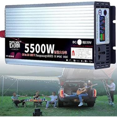 Imagem de 6500W (pico) DC12V para Ac240V Inversor de energia de onda senoidal pura inteligente com display LCD e inversor de carro de porta CA de alta corrente para caminhão Rv, barco, camping, casa,