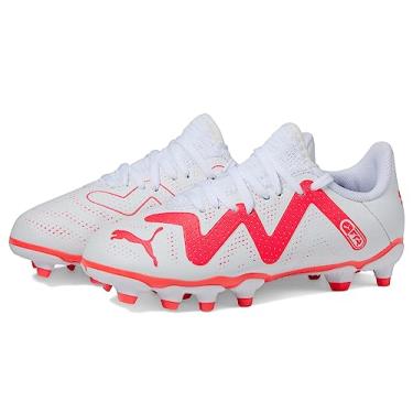 Imagem de PUMA Future Play Terra firme/solo artificial (criança pequena/criança grande) PUMA Branco/Fire Orchid 12,5 criança pequena M