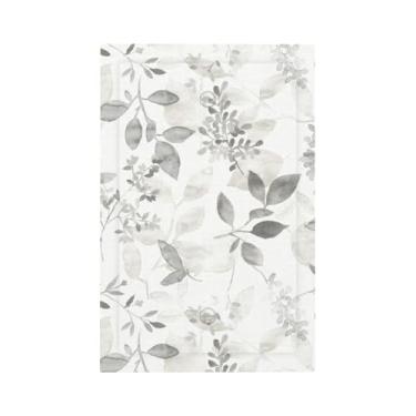 Imagem de Branco cinza folha de eucalipto floral 1 gangue sem dispositivo tomada placa de parede capa de interruptor de luz em branco placa elétrica decorativa para quarto