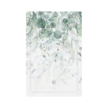 Imagem de Folhas de oliveira de eucalipto verde verão 1 gangue sem dispositivo tomada placa de parede capa de interruptor de luz em branco placa elétrica decorativa para decoração de quarto